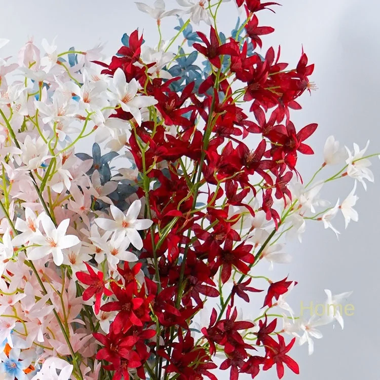 

Imitation Flower 5 fork single branch wenxinlan Hotel road guide home decoration fake silk flower