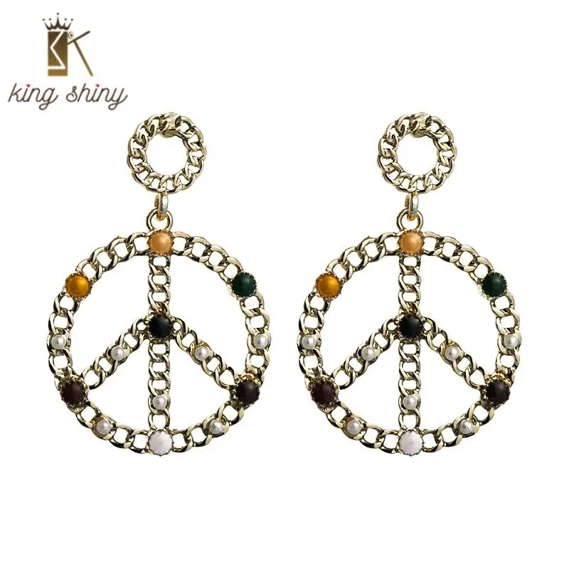 

Za Brand Geometric Big Round Circle Statement Dangle Earring Luxury Simulated Pearl Rhinestone Wedding Party Ear Jewelry Brincos