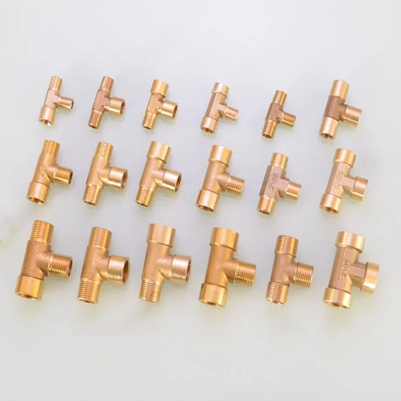 Латунный фитинг для труб с наружной резьбой BSP 3 способа 1/8 дюйма 1/4 3/8 тройник