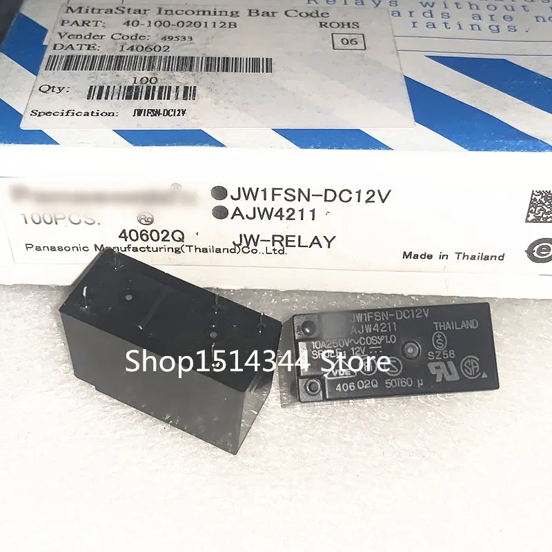 

New import original 2pcs/lot JW1FSN-DC12V AJW4211 JW1FSN DC12V 10A/250VAC 12v pin5
