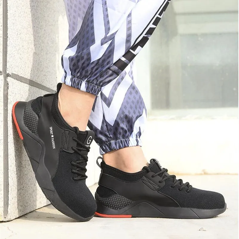 Защитные ботинки со стальным носком для мужчин и женщин дышащая Нескользящая