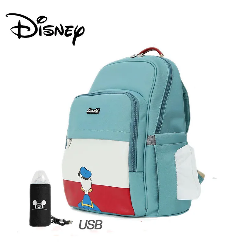 Модная сумка для детских подгузников Disney дорожный рюкзак мам с USB подогревом
