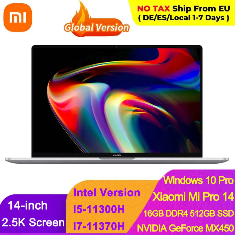 Новинка 2021 ноутбук Xiaomi RedmiBook Pro 14 дюймов Mi 11 Intel Core i5 11300H/Φ MX450 компьютер Windows