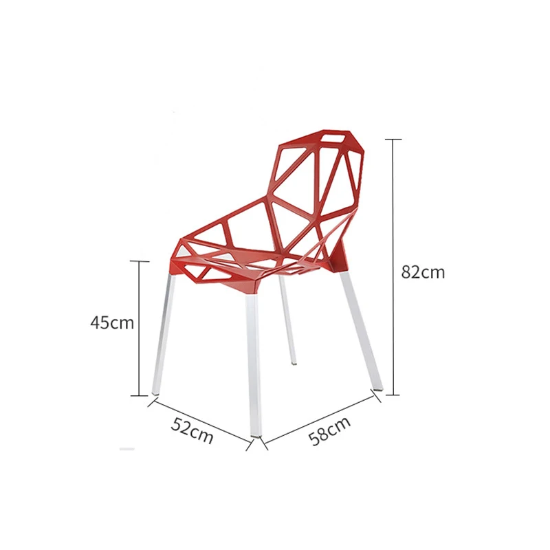 

Nordic Dining Chair for Kitchen Home Modern Hollow Back Chair Plastic Creative Fashion Simple Dining Chair Leisure Office Chairs