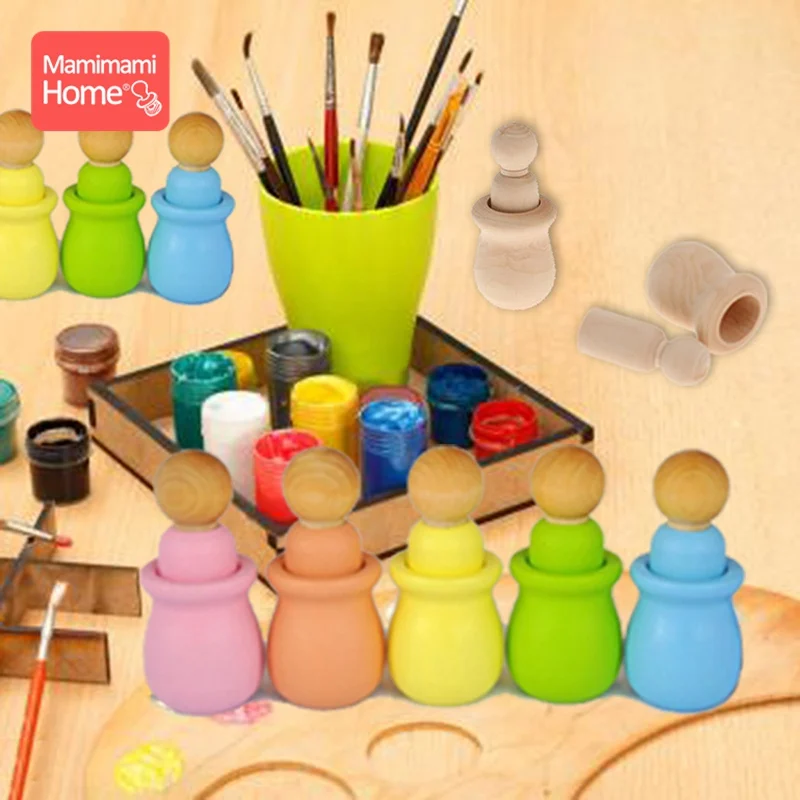 

20PCS/Lot Wooden Blanks Peg Dolls Nesting Toy Boy Girl Handmade DIY Toys Children'S Goods Home And Nursery Decoration Nurse Gift