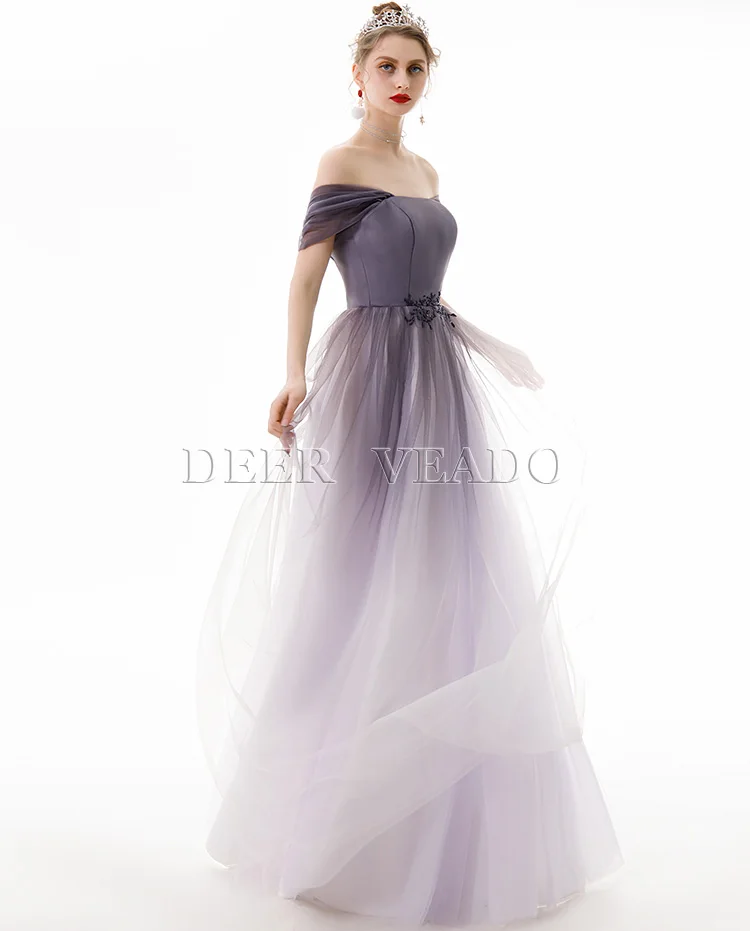 DEERVEADO Robe De Soiree линия открытая спина бисерное вечернее платье длинное официальное вечернее платье Тюль элегантное вечернее платье YS456