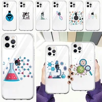 science chemistry biology laboratory phone case for iphone 13 11 12 pro max x xr xs 7 8 plus se 2020 silicone clear luxury cover