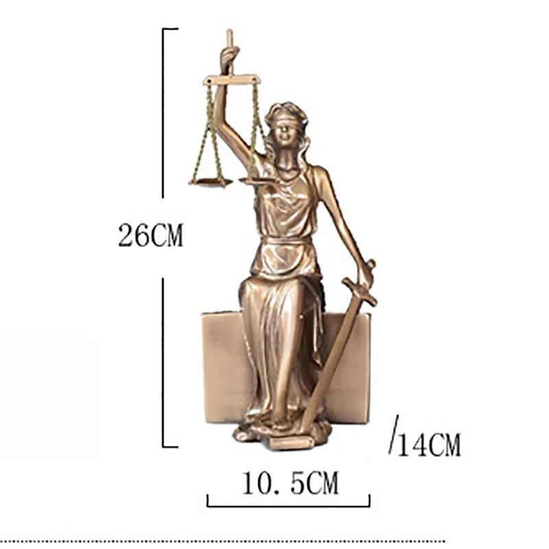 Креативная имитация бронзы статуя богини юстиции книжный шкаф подарки для офиса
