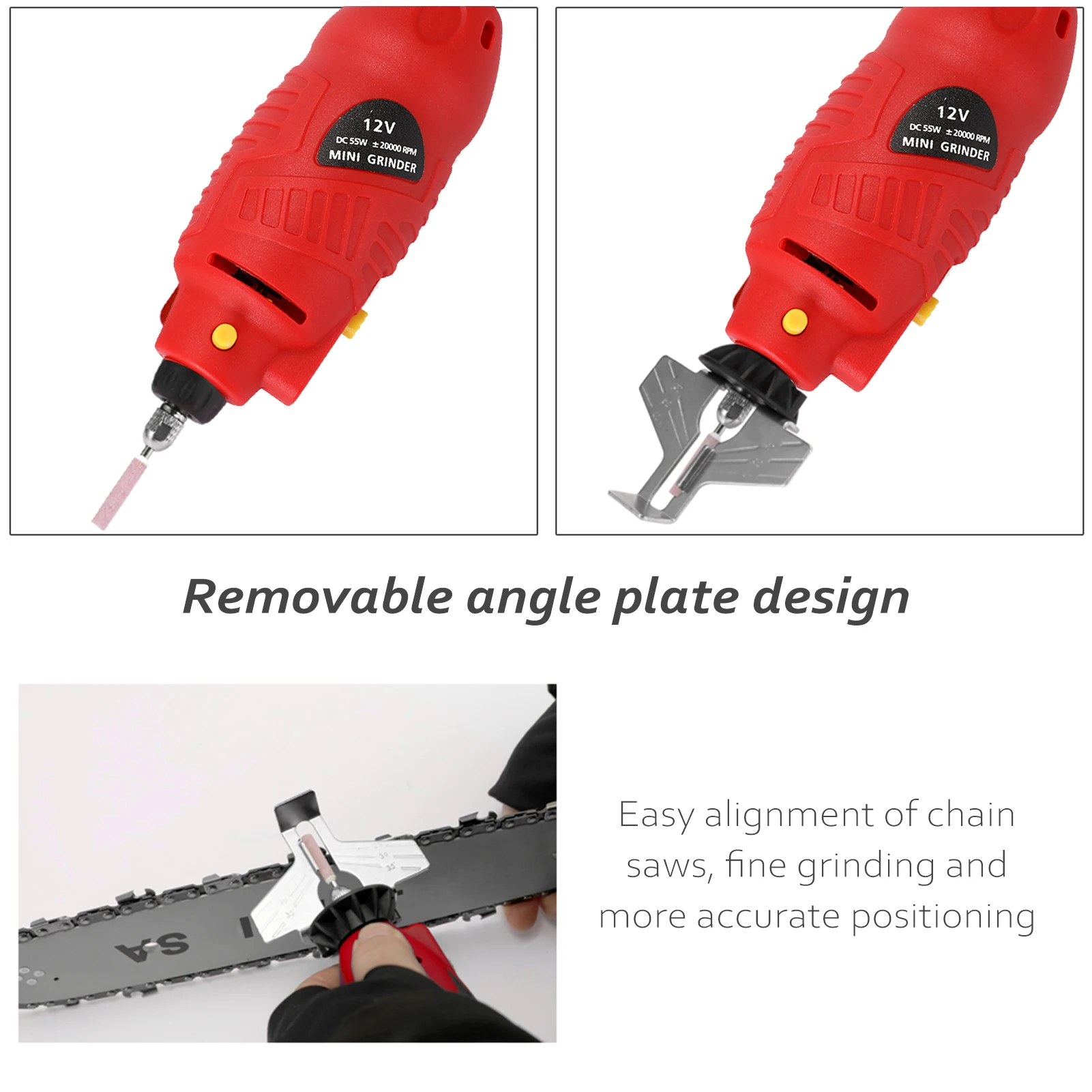 

12V Handheld Electric Grinding Tool Chainsaw Chains Grinder Electric Mill Die Grinder Utility Grinding Tool Cordless Power Tool