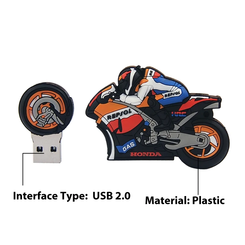 Usb 2 0 крутой флеш накопитель 32 ГБ мультяшный мотоцикл 4 8 16 подарки насыпью