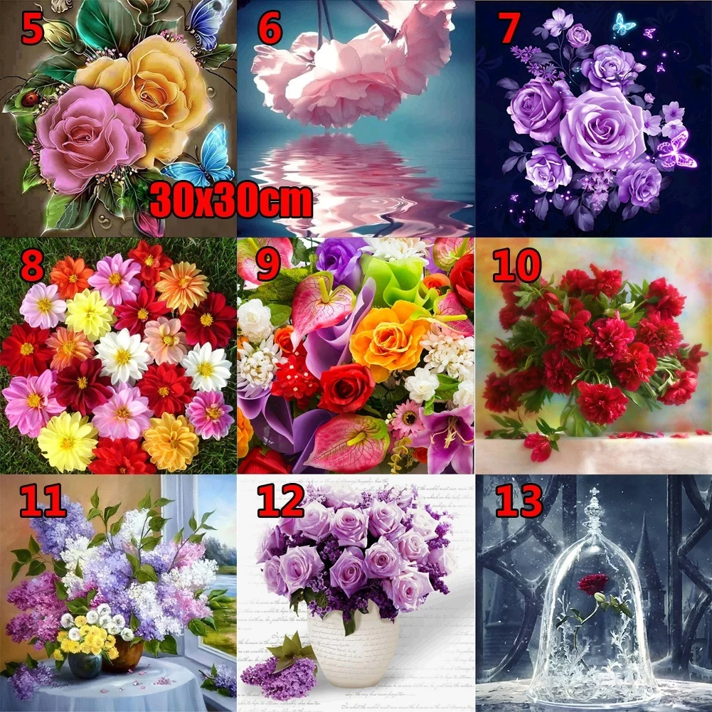 Алмазная 5D Вышивка сделай сам фиолетовые цветы ремесло вышивка крестиком Декор
