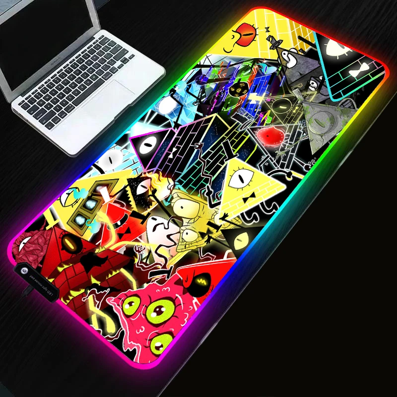 

Desk Pad Large Gravity Fall Bill Cipher Gaming Accessories for Pc Mouse Pad Cartoon Rgb 900x400 Mouse Pad with Led Carpet Gaming