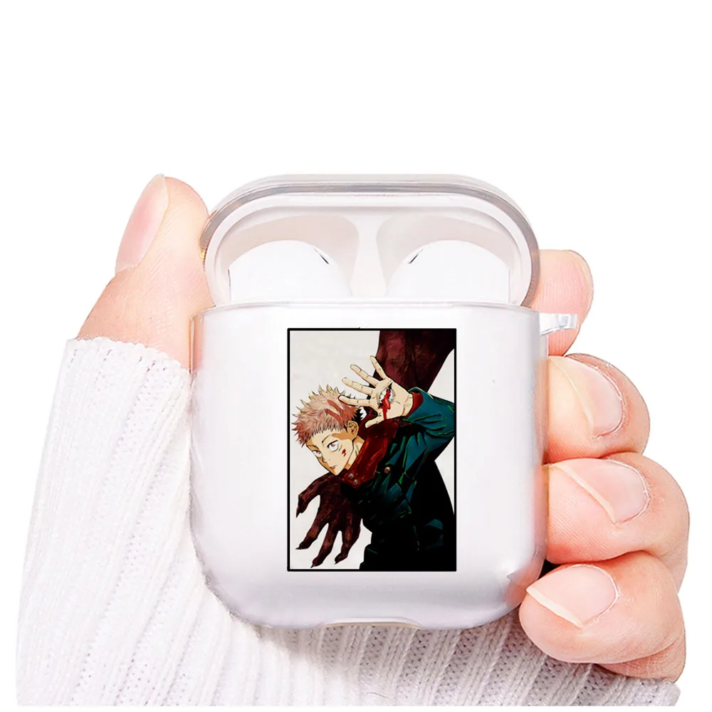 

Japanese Anime Jujutsu Kaisen Gojo Satoru Transparent Airpod Case For Apple Airpods 2 1 Soft TPU Coque Earphone Cover Fundas