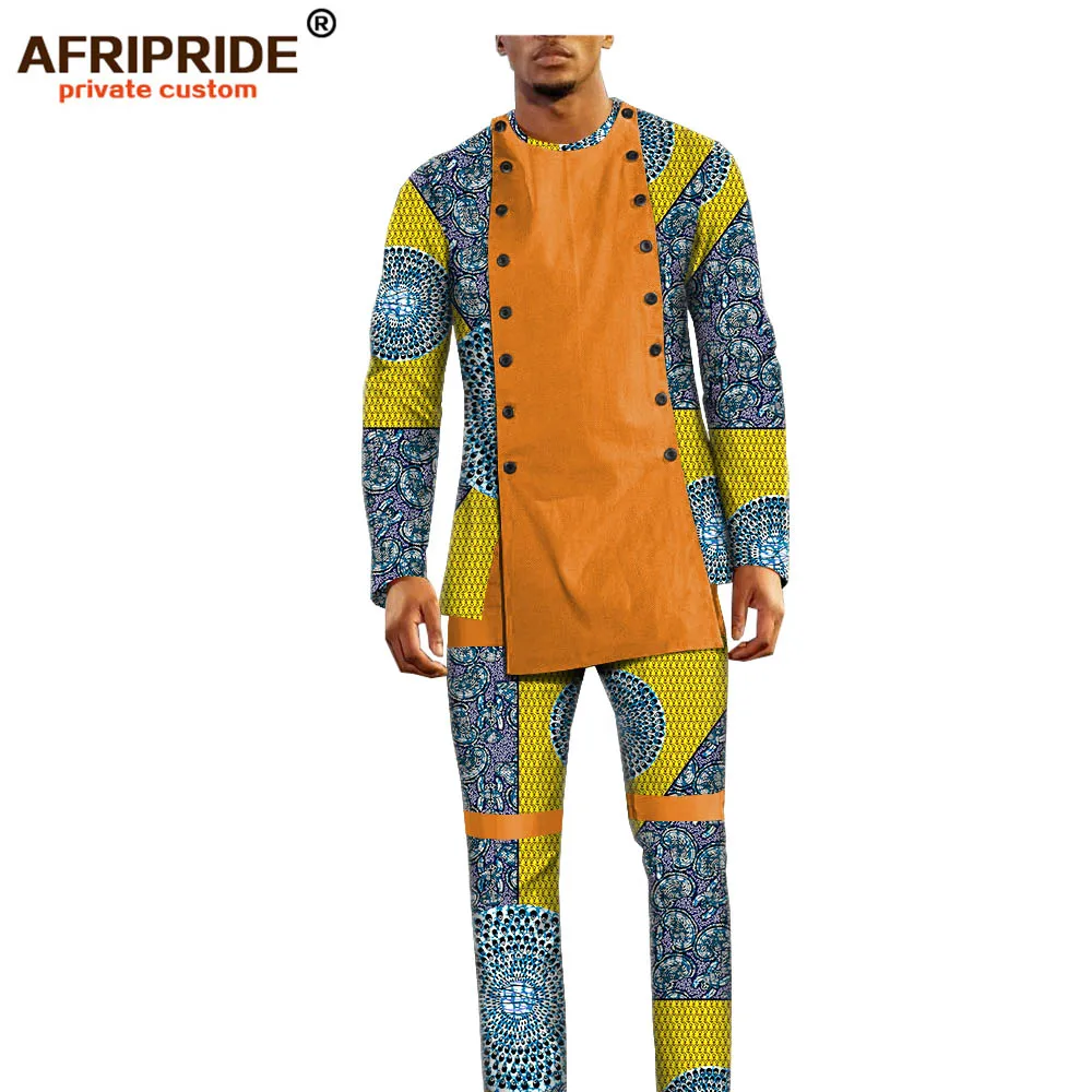 Брюки Дашики в африканском стиле комплект для мужчин AFRIPRIDE bazin richi Топ с длинным
