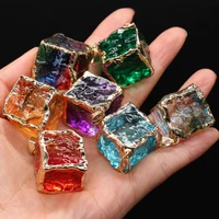 1pcs crystal charm red green mix color pendant diy for necklace earring accessories or jewelry making size 35x35mm