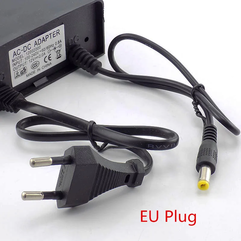 AC/DC 12V 2A 2000ma CCTV Камера Питание адаптера переменного тока на открытом воздухе