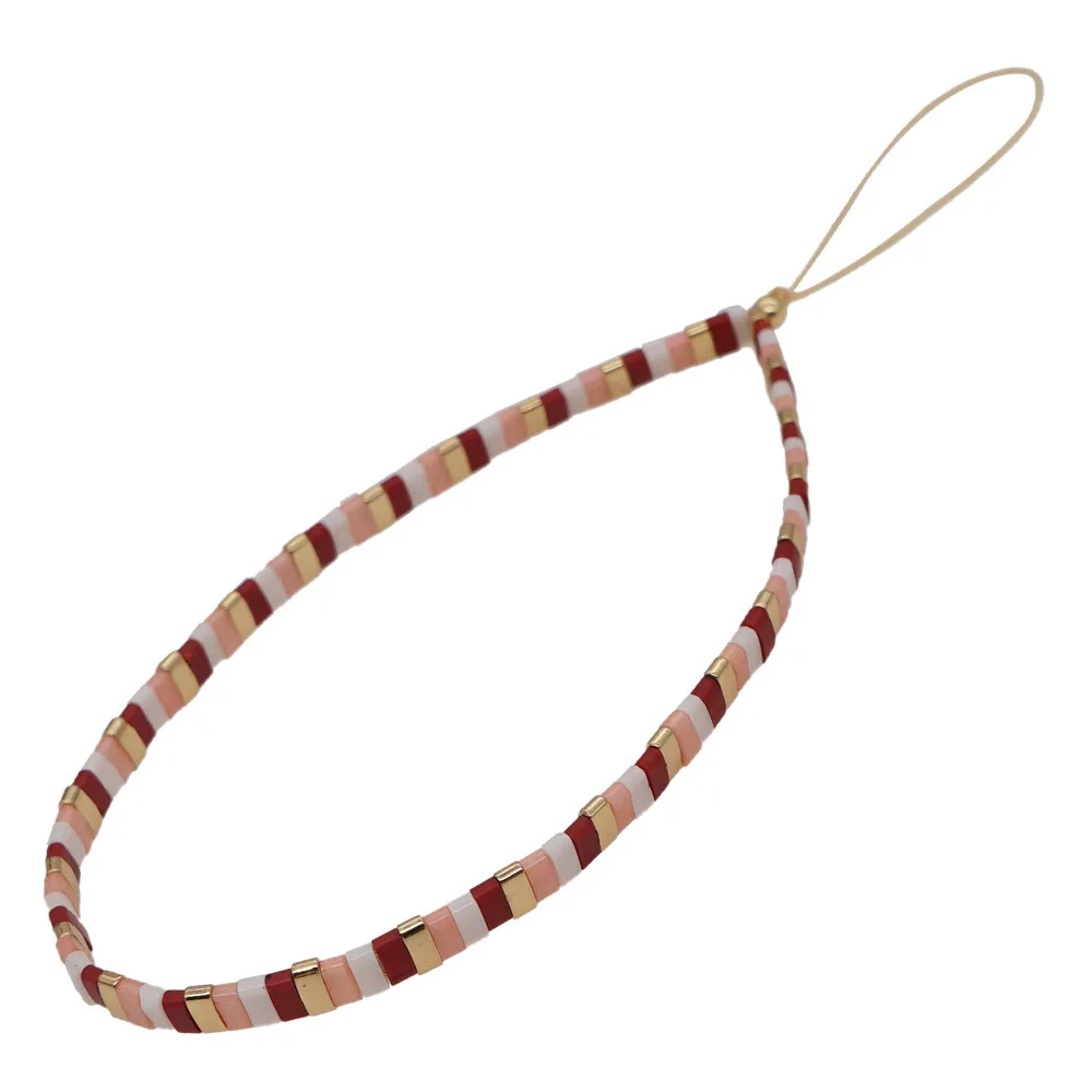 

Handmade Beaded Mobile Phone Rope New Anti-lost Cord Holder Mobile Phone Lanyard Short Key Chain