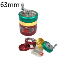 63mm alloy herbal herb tobacco grinder spice weed grinders smoking pipe accessories gold smoke cutter