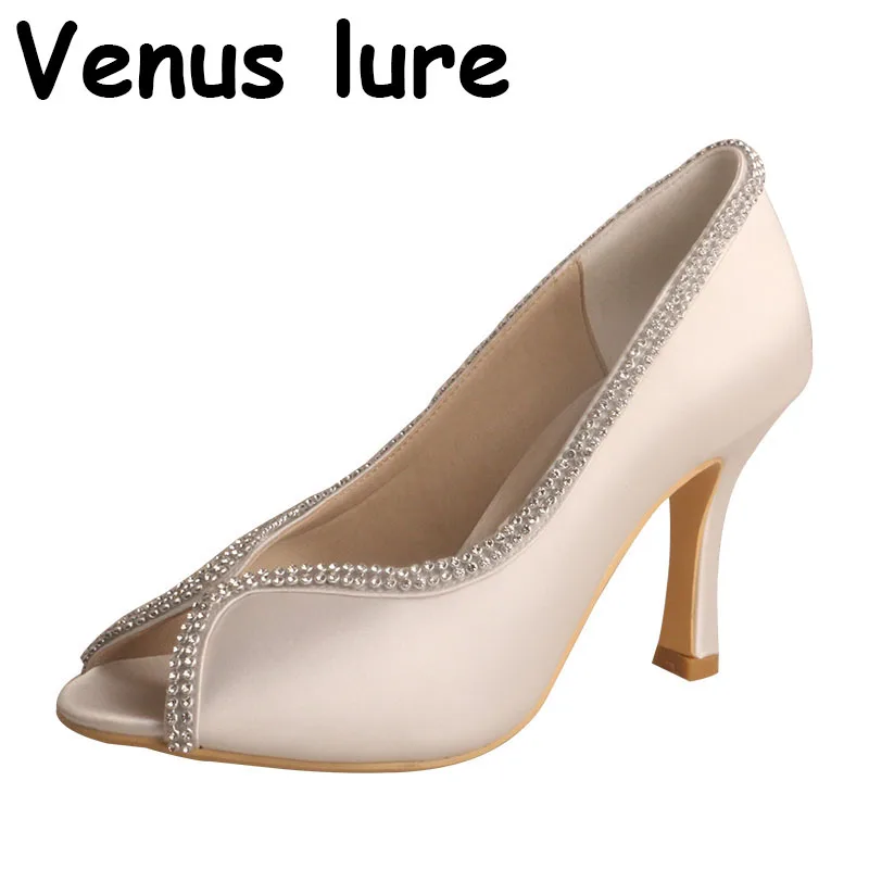 Женская летняя обувь цвета слоновой кости для вечеринки туфли-лодочки с открытым