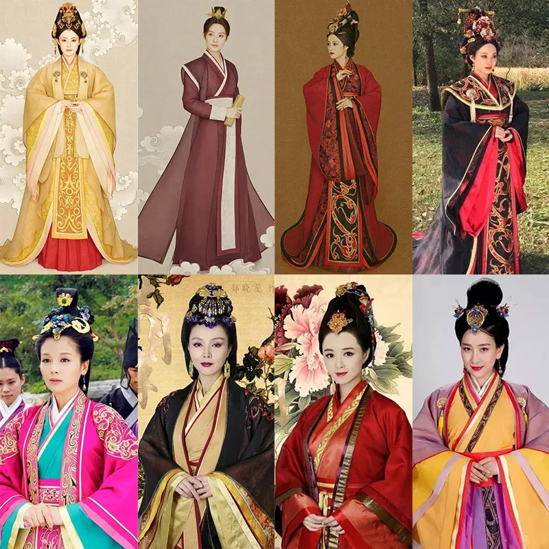 

Film Television Same Item ancient costume female Han suit Queen Outfit Empress Dowager trailing Standard HanFu performance dress