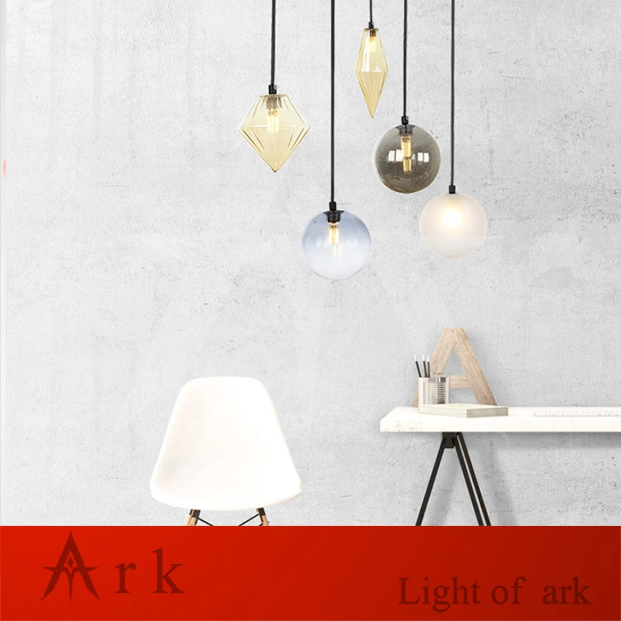 Цветной стеклянный шар диаметром 8 см светодиодная Подвесная лампа для столовой |