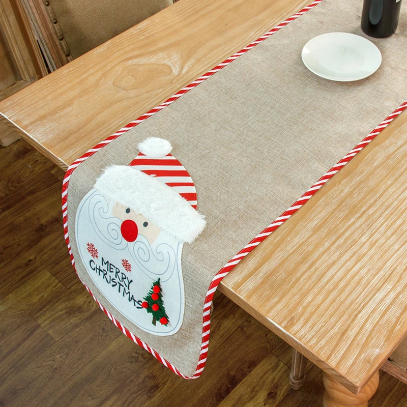 

Льняное Новогоднее украшение, Рождественская скатерть, чехол на стул, подстилка, Рождественский Декор для дома, рождественские украшения ...