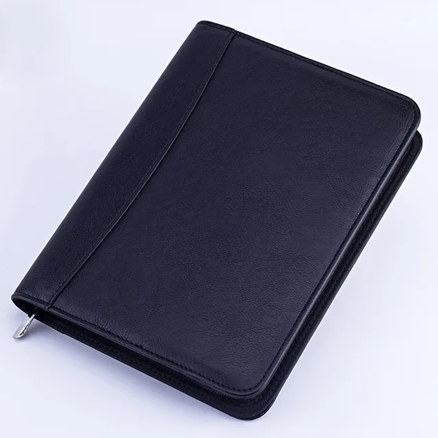 Черный А5 Папка для документов с калькулятором на молнии Fichario Binder Padfolio портфель для ноутбука сумка для путешествий - Цвет: Черный