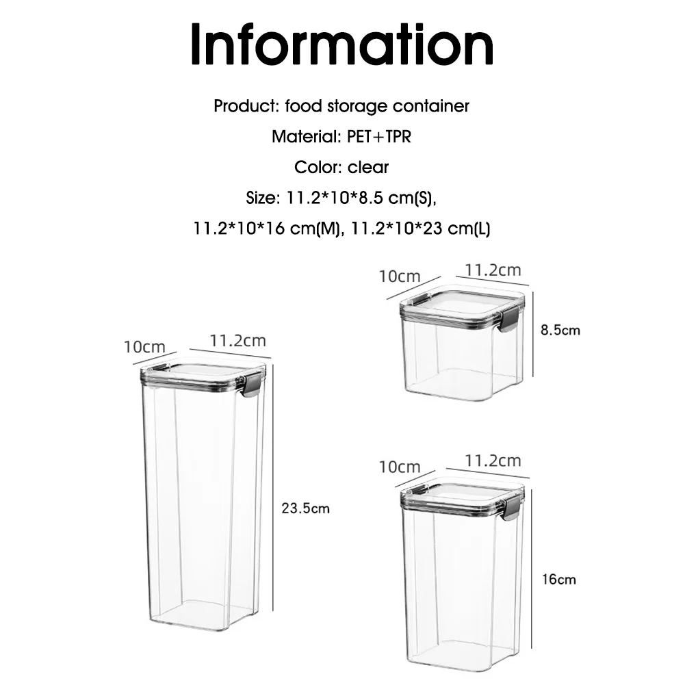 

1800ml Kitchen Sealed Jar Plastic Food Storage Box Stackable Multigrain Storage Tank Dried Fruit Tea Jar Storage Containers