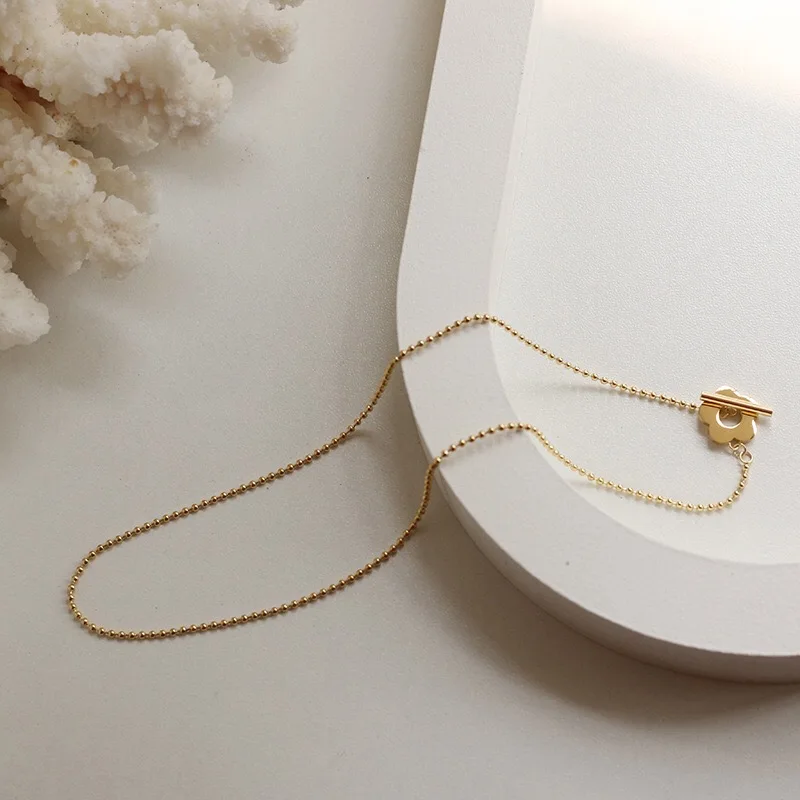 Ожерелье-чокер женское из титановой цепи с цветочным принтом дизайнерское