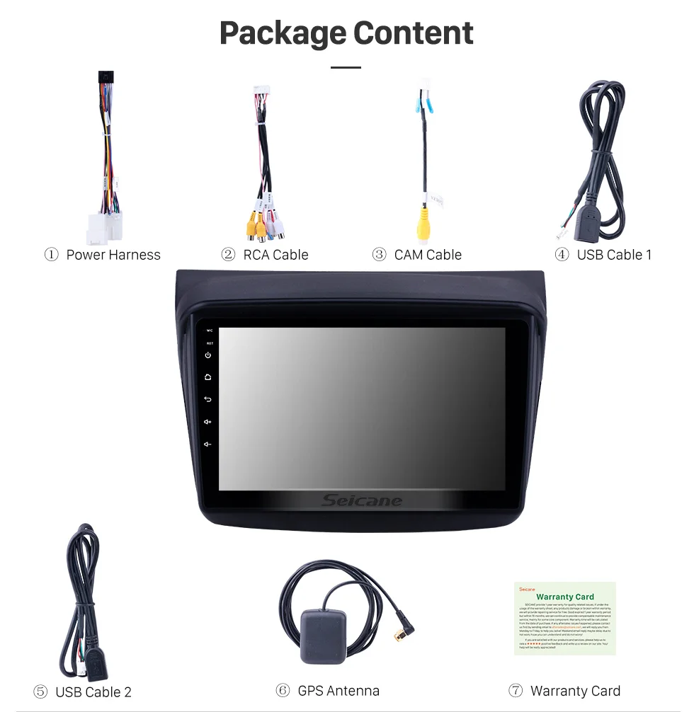 Seicane " 2din Android 8,1 Автомобильный gps для MITSUBISHI PAJERO Sport/L200/2006+ Triton/2008+ PAJERO 2010 поддержка OBD2 Carplay DVR