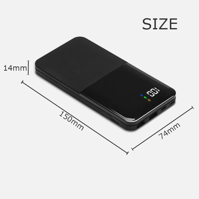 20000 мАч портативное зарядное устройство USB повербанк Внешнее для XiaomiMi 9 8 iPhone7 X