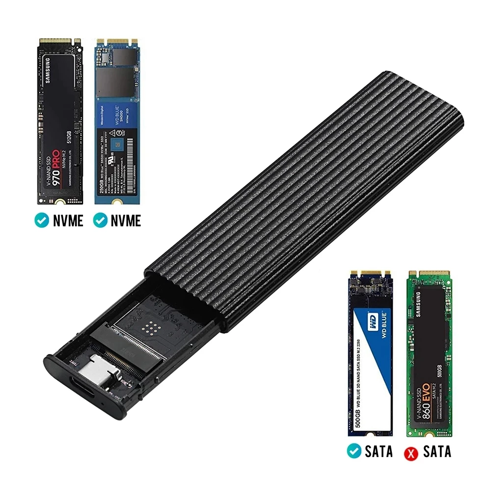 M2 NVMe SSD to USB 3.1 Case Dual Protocol 10Gbps M.2 Enclosure HDD Box PCIE/NGFF SATA Adapter for | Компьютеры и офис