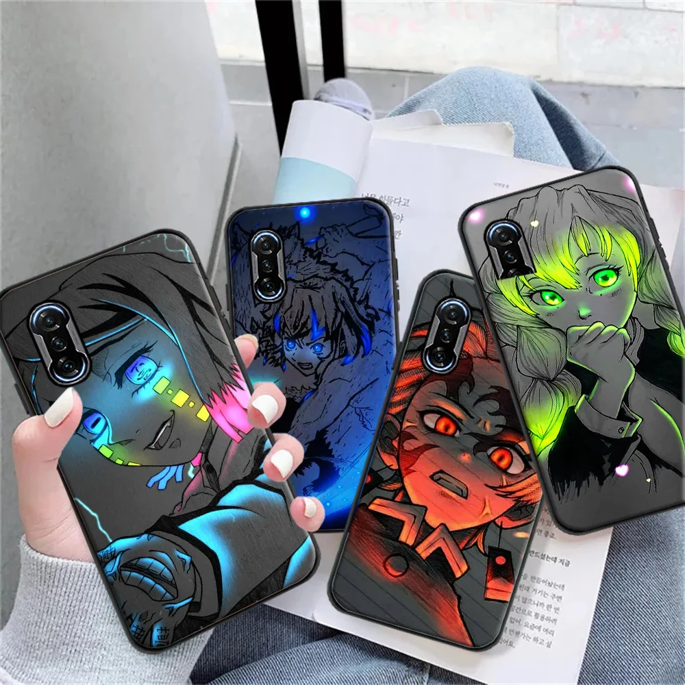 

Demon Slayer Phone Case For POCO X3 Pro X3 NFC F3 Pro GT M3 Pro For POCO F3 Soft TPU Cases Funda Back Cover Japan Anime Cartoon