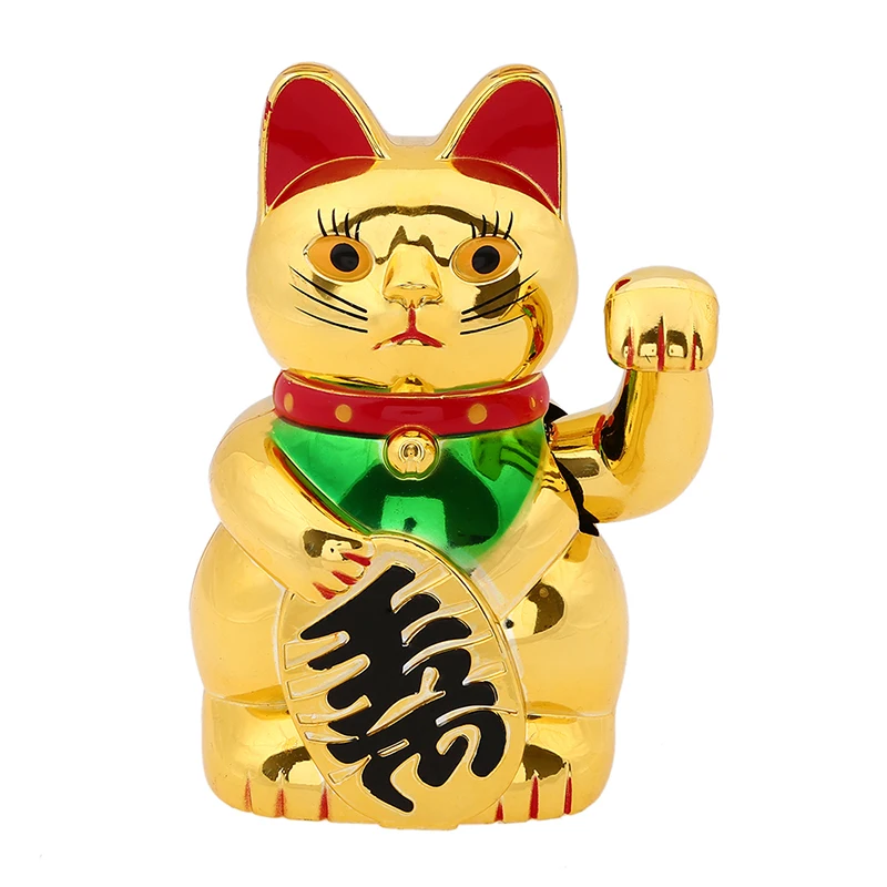 

5 дюймов китайский счастливый кот Золотое богатство машущая Кошка Домашняя Декоративная приветственная скульптура статуя автомобиль офис ...