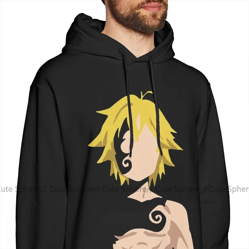Толстовка с капюшоном Seven Deadly Sins Meliodas, хлопковый Повседневный пуловер с капюшоном, мужская толстовка с длинным рукавом, свободные толстовки XXL, Осенние белые толстовки