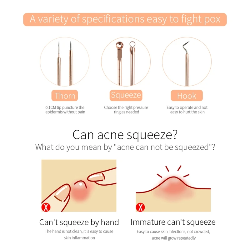 Набор игл для удаления акне из розового золота нержавеющей стали coedo экстрактор с