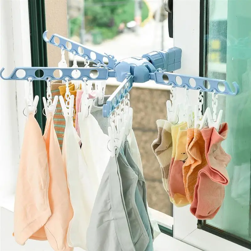 

Laundry Over the Door and Window Hanging Socks Pants Baby Clothes Towel Bra Skirt Plastic Drying Rack/Hanger