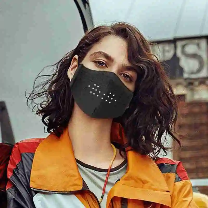 Светодиодная светящаяся маска с рисунком и текстом матричная дисплеем