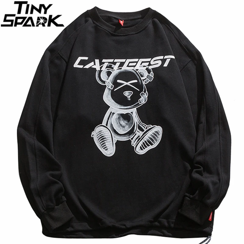 

2021 Hip Hop Streetwear Pullover Sweatshirt Letter Graphic Print Sweatshirt Men Harajuku Cotton Pullover Autumn Sweat Shirt