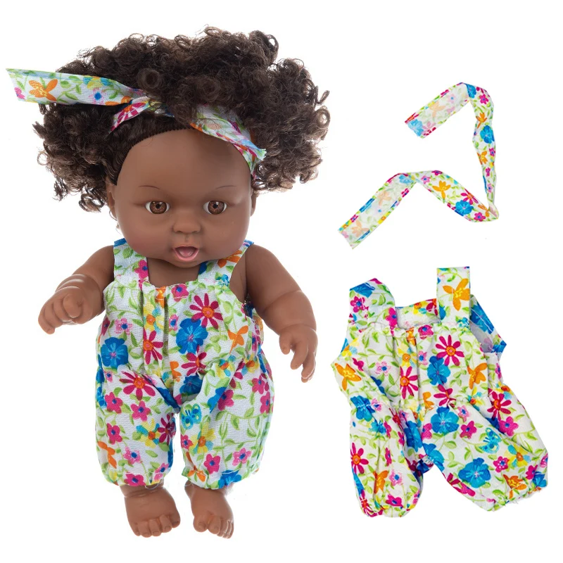 

Hot 8Inch Black doll Movable Joint Toy Christmas Best Gift For Baby Girl Mini Cute Explosive hairstyle Doll Children Gift