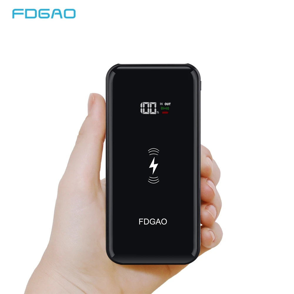 Беспроводное зарядное устройство FDGAO Qi power Bank для iPhone XS Max XR X 8 Plus Dual USB быстрая