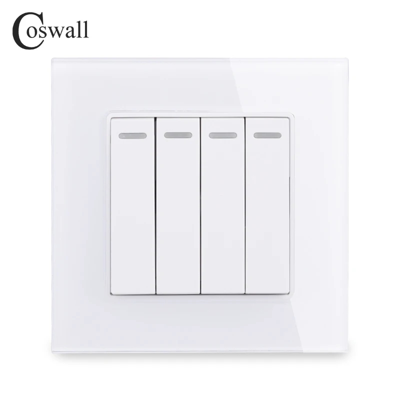 COSWALL 4 Gang 1 Way роскошный светильник из хрустального стекла настенный переключатель