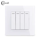 COSWALL 4 Gang 1 Way роскошный светильник из хрустального стекла, настенный переключатель вкл.выкл., 16 А