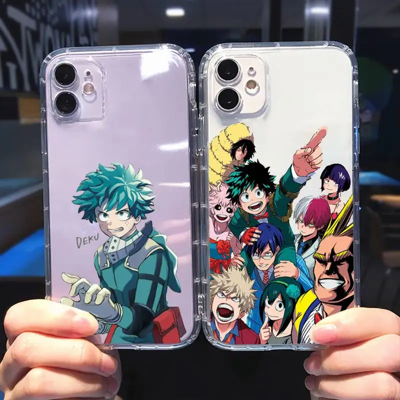 

my hero academia Phone Case For iphone 13 12 11 8 7 plus mini x xs xr pro max Transparent soft