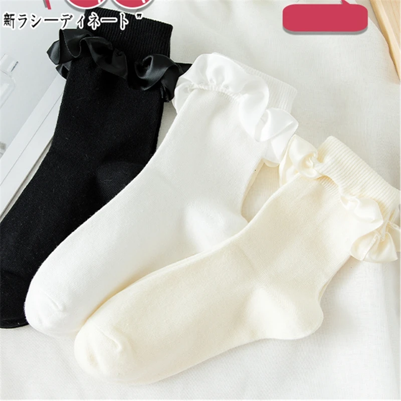 Носки женские в стиле Харадзюку милые хлопковые кружевные короткие винтажном