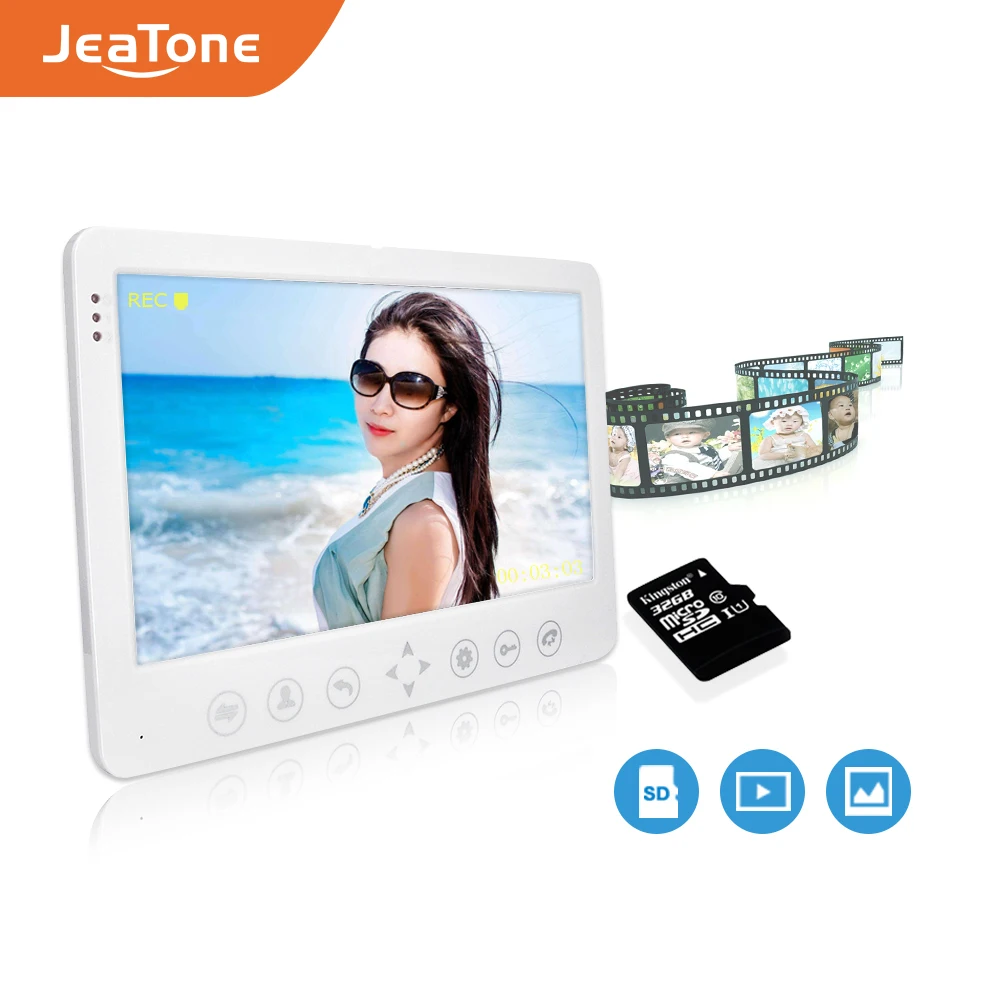 Видеодомофон 7 дюймов домофон с Экстра наружной камерой/Пир/16 ГБ sd карта система