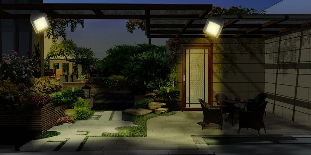 Настенный светильник Jonggo с 38 светодиодами на солнечной батарее пассивным ИК