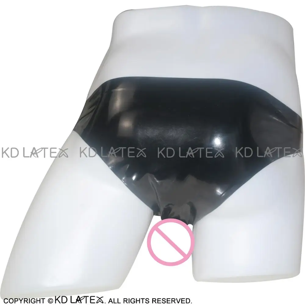 Черный с глубоким вырезом сексуальные латекса трусы анатомическими оболочка