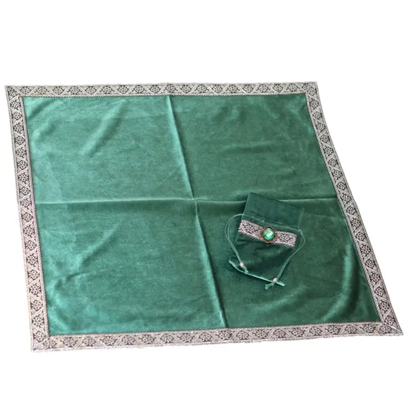 

H053 Altar Tarot Cloth Velvet Tarot Cards Tablecloth with Bag Oracle Divination Playing Card Pad Board Game Accessories