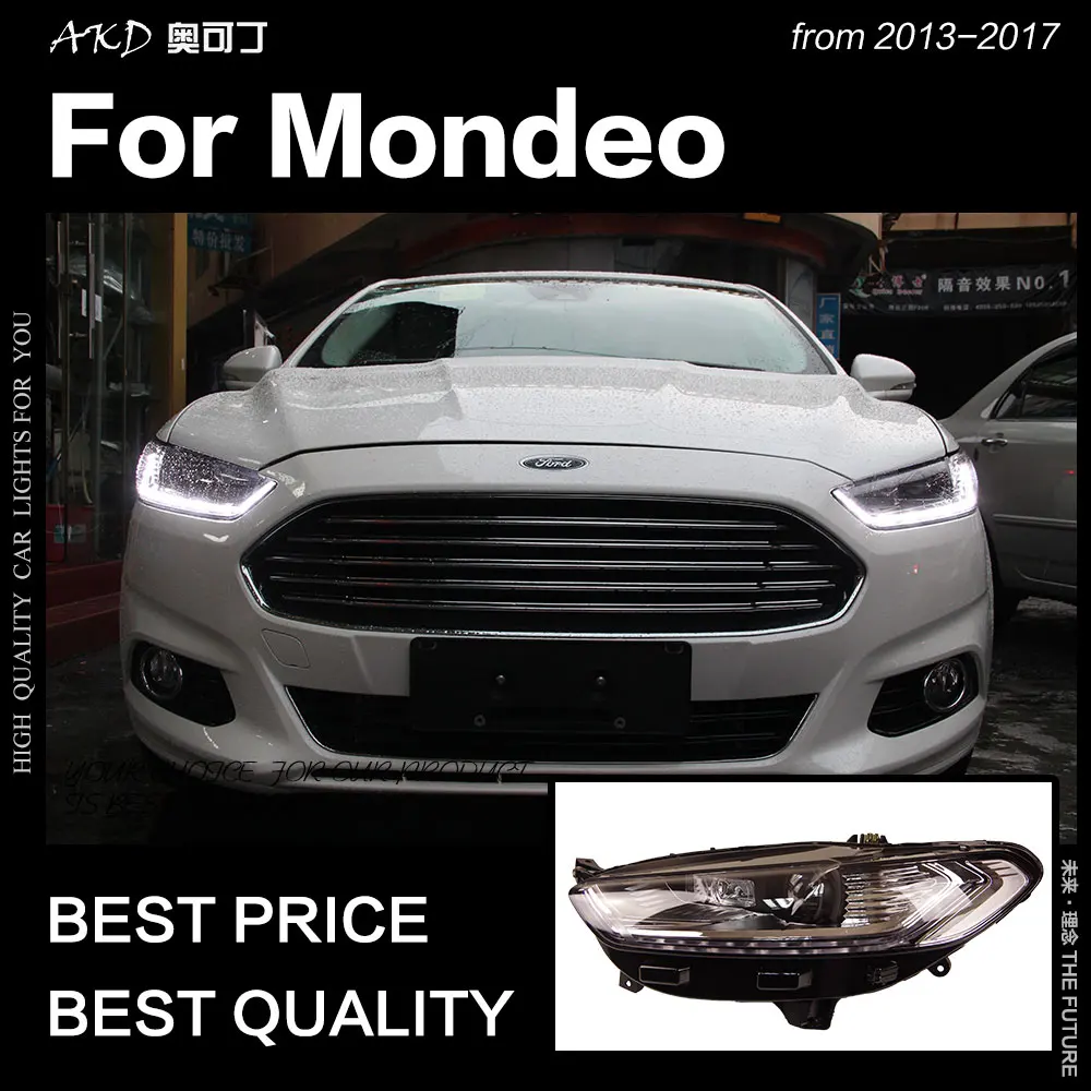 АКД стайлинга автомобилей для Ford Fusion фар 2013 2016 Mondeo светодиодный налобный фонарь H7
